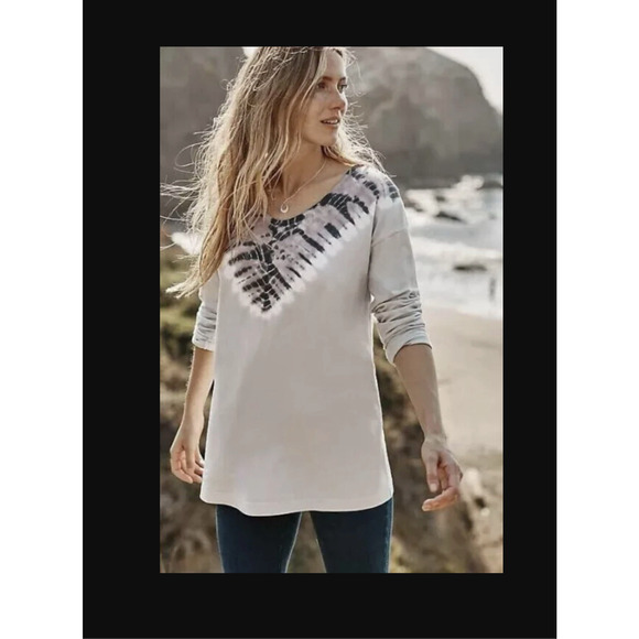 NEW J. Jill Tunic T-Shirt Pure Soft & Relaxed Tie-Dye Long Sleeve Smokey Mauve - Picture 2 of 6